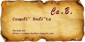 Csapó Beáta névjegykártya