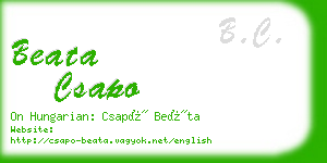 beata csapo business card